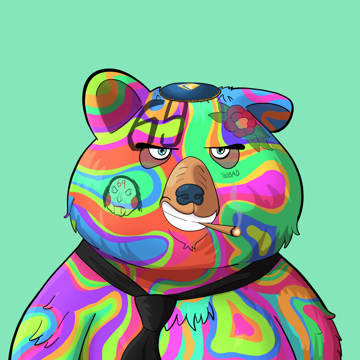 #2954 • Jaggy Steely DMT Bear