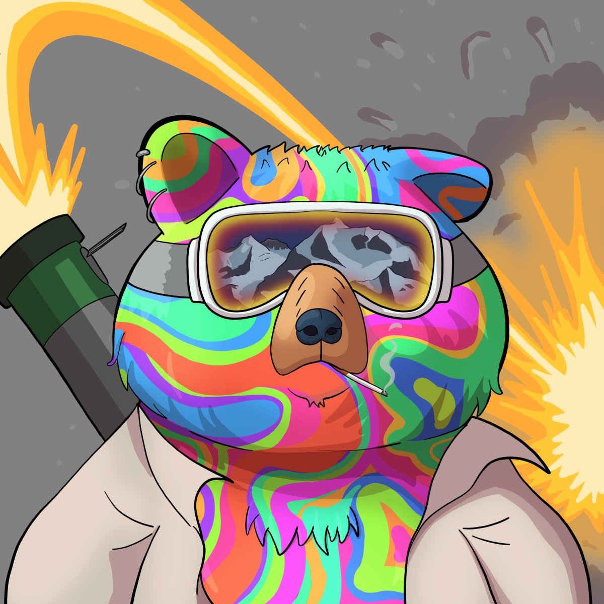 #3668 • Studly Frizzy Zooted Bear